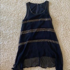 Back and Gold Tunic with See-through Bottom